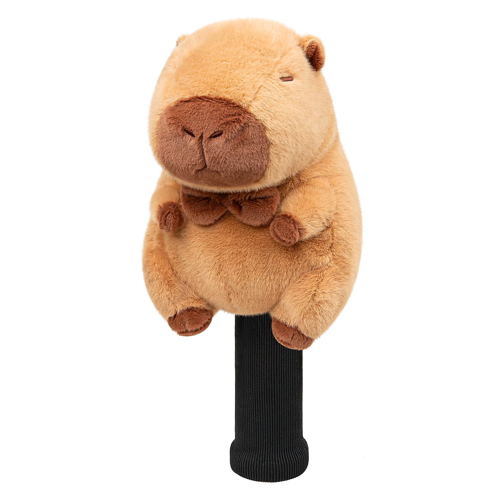 Capybara with Tie Golf Club Head Cover, Golf Driver Headcover Funny Plush Animals, Small Size Fits Hybird and Irons, Large Size Fits Standard 460cc Driver Head โ image 1
