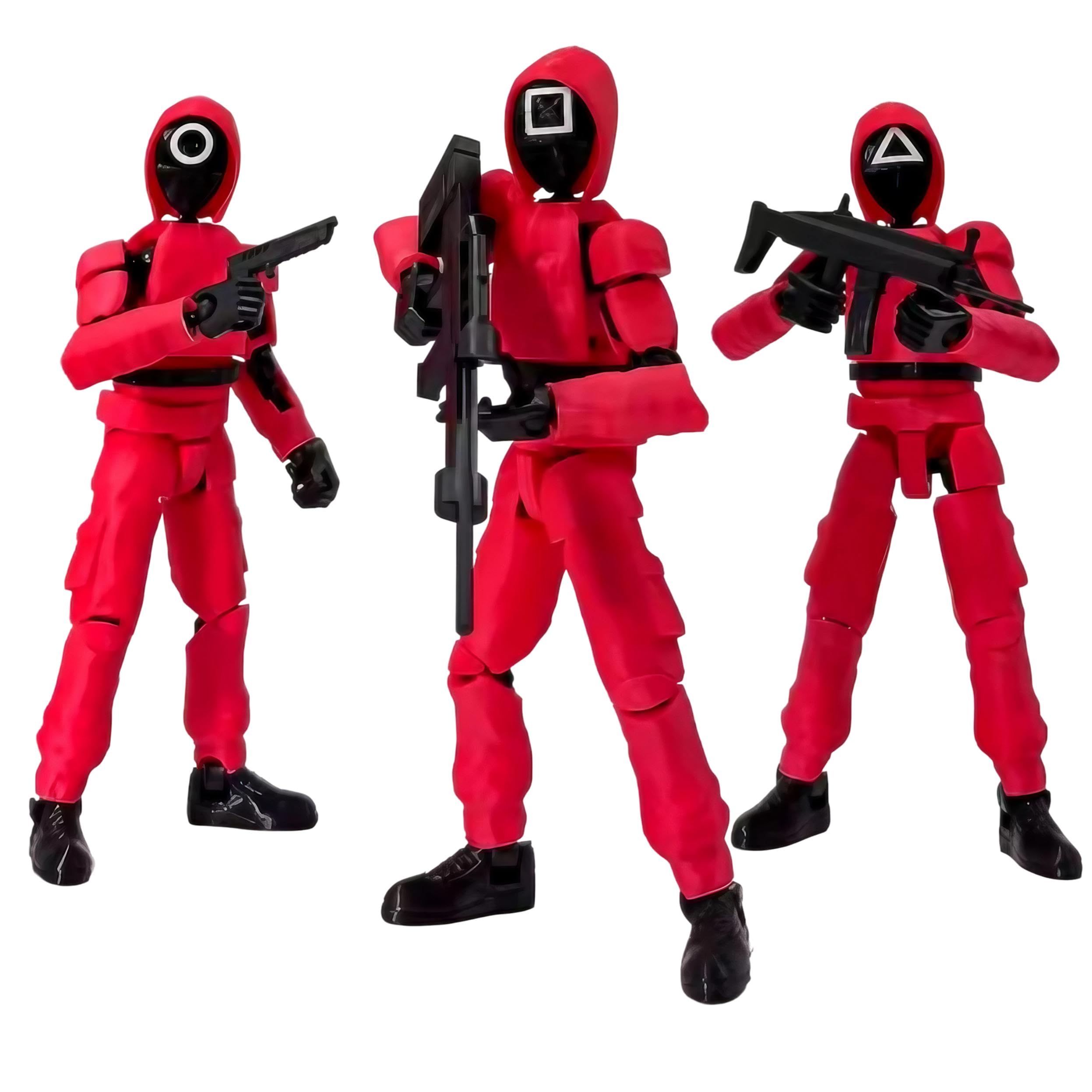 Amazon | イカゲーム 兵士フ ィギュア セット, 14cm, 360度可動