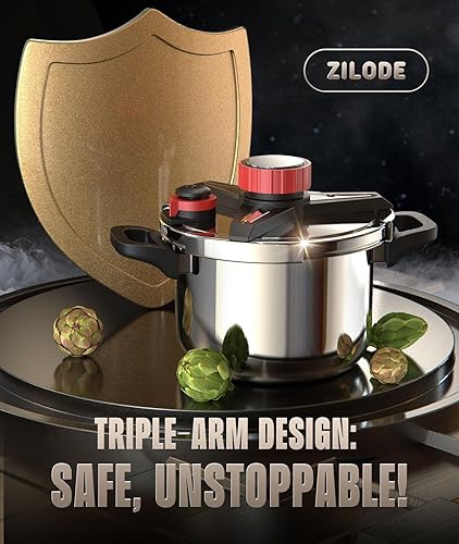 Miniatura 7 de Olla de presión de acero inoxidable 188 de 7 cuartos de galón, ahorra un 70% de tiempo de cocción Olla De Presion con cuerpo de grado alimenticio