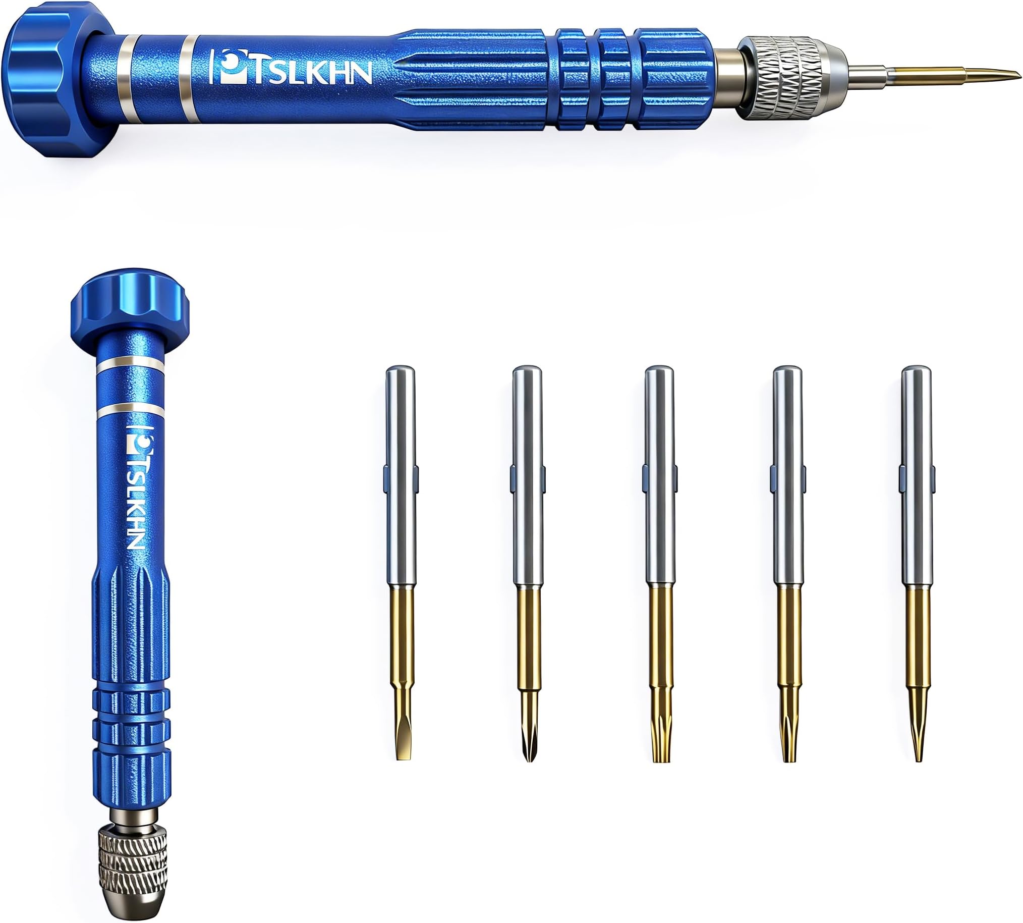 PTSLKHN 5-in-1 Multifunctional Small Screwdriver, S2 Steel Magnetic Screwdriver Kit for Eyeglass, Sunglasses, Electronics, Cellphone, Jewelry and More