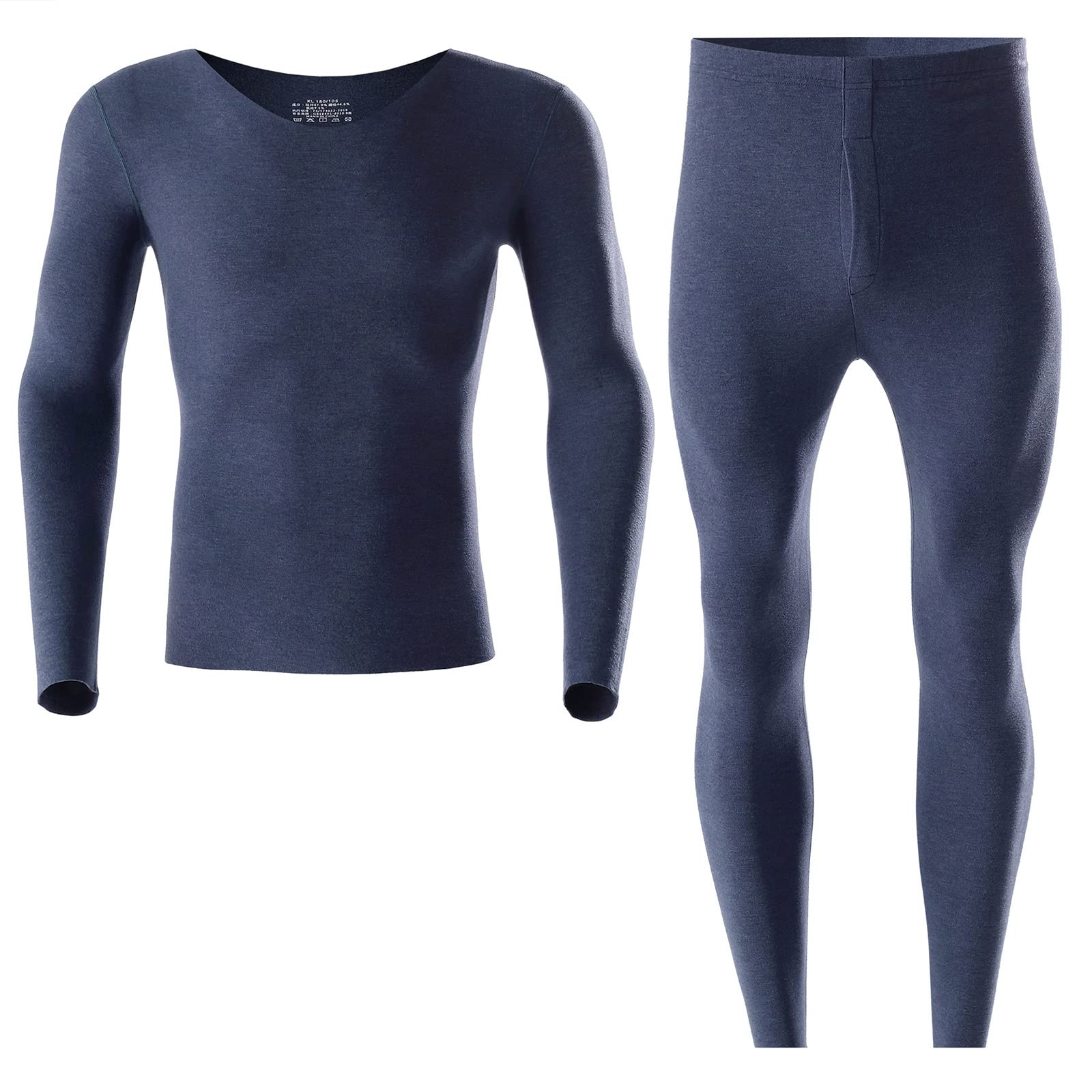 Winter Men Thermal Top i Bottom, Mężczyźni Gruba odzież termiczna Cold Weather Underwear Set, z Fleece Lined