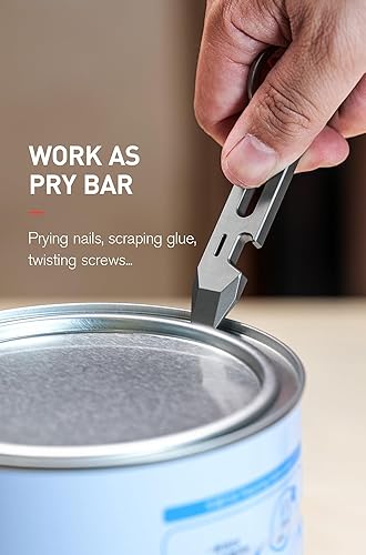 Miniatura 2 de KEEPO LINK Multiherramienta de palanca EDC de titanio, herramienta 4 en 1 con abridor de botellas, llave hexagonal y regla, herramienta de palanca