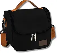 Bolsa Térmica Lancheira com Alça de Ombro para Marmita - Trabalho Academia Escola e Passeios Super Premium (PRETO)