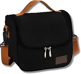 Bolsa Térmica Lancheira com Alça de Ombro para Marmita - Trabalho Academia Escola e Passeios Super Premium (PRETO)