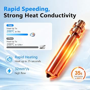 3PK 0.4mm Kobra X Nozzle Hardened Steel Nozzles for Anycubic Kobra 4 Parts | Quick-Swap Integrated Hotend, Leak-Proof, High Temp, High Speed 600mm/s, 3PCS Silicone Cover & 1PC Nozzle Brush for KX/K4