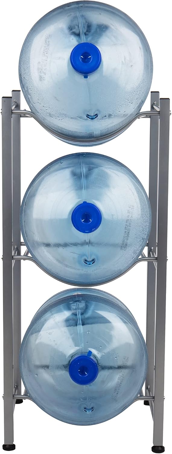 Mind Reader Alloy Collection Heavy Duty 3-Tier Water Jug Stand, Metal, Silver