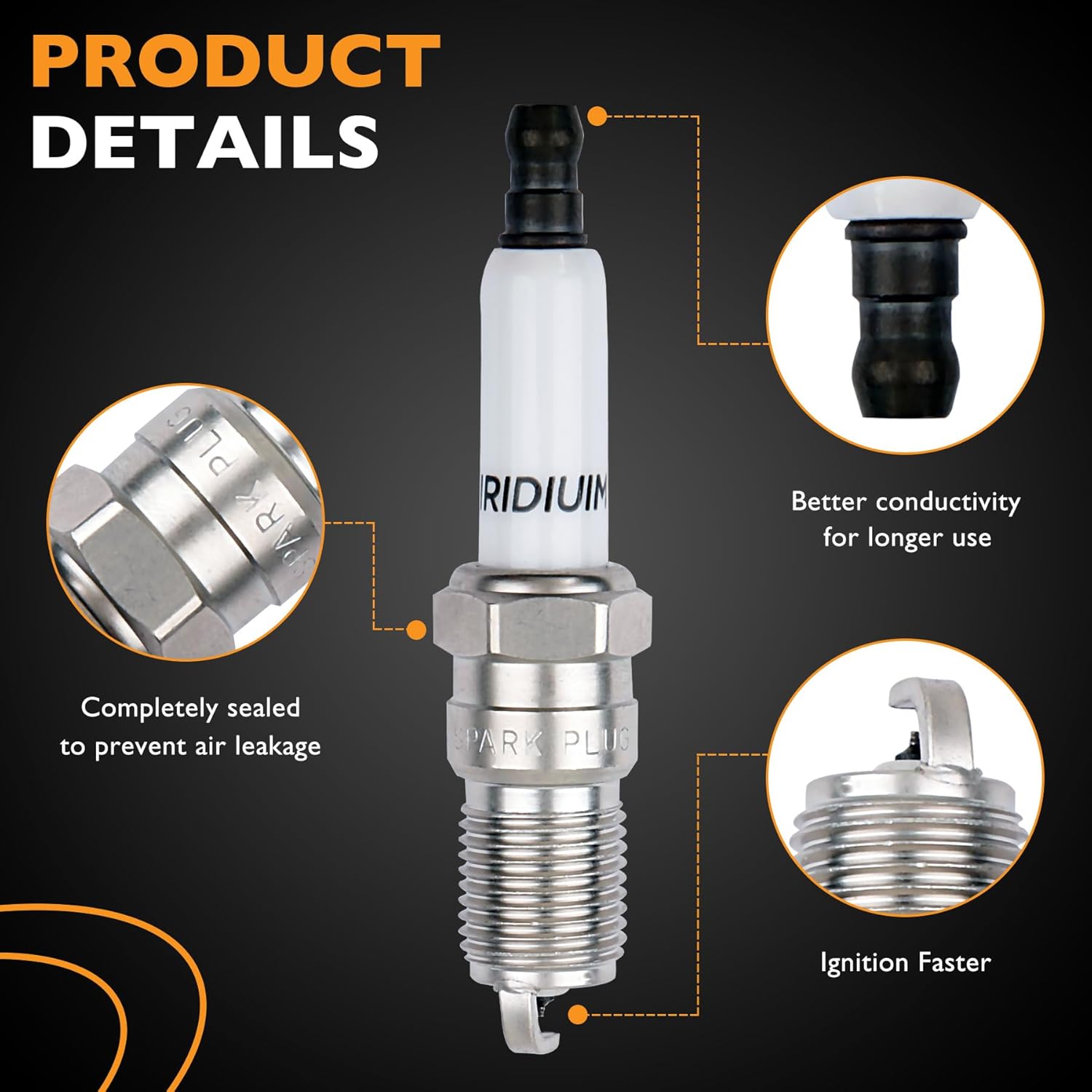 HQPASFY D555 Ignition Coils & Iridium Spark Plugs & Wires Compatible with Chevy Impala Monte Carlo Buick Allure LaCrosse Lucerne 3.8 V6 Replace# D555 GN10123