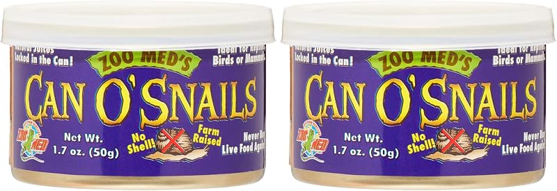 Alimento para Tartarugas Zoo Med Can O' Snails com Caracóis em Sucos Naturais, 2 latas de 48 g