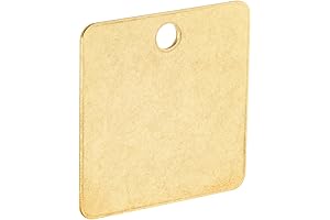 Brady 23212 1-1/2" Diameter B-907 Brass Square Blank Brass Valve Tags