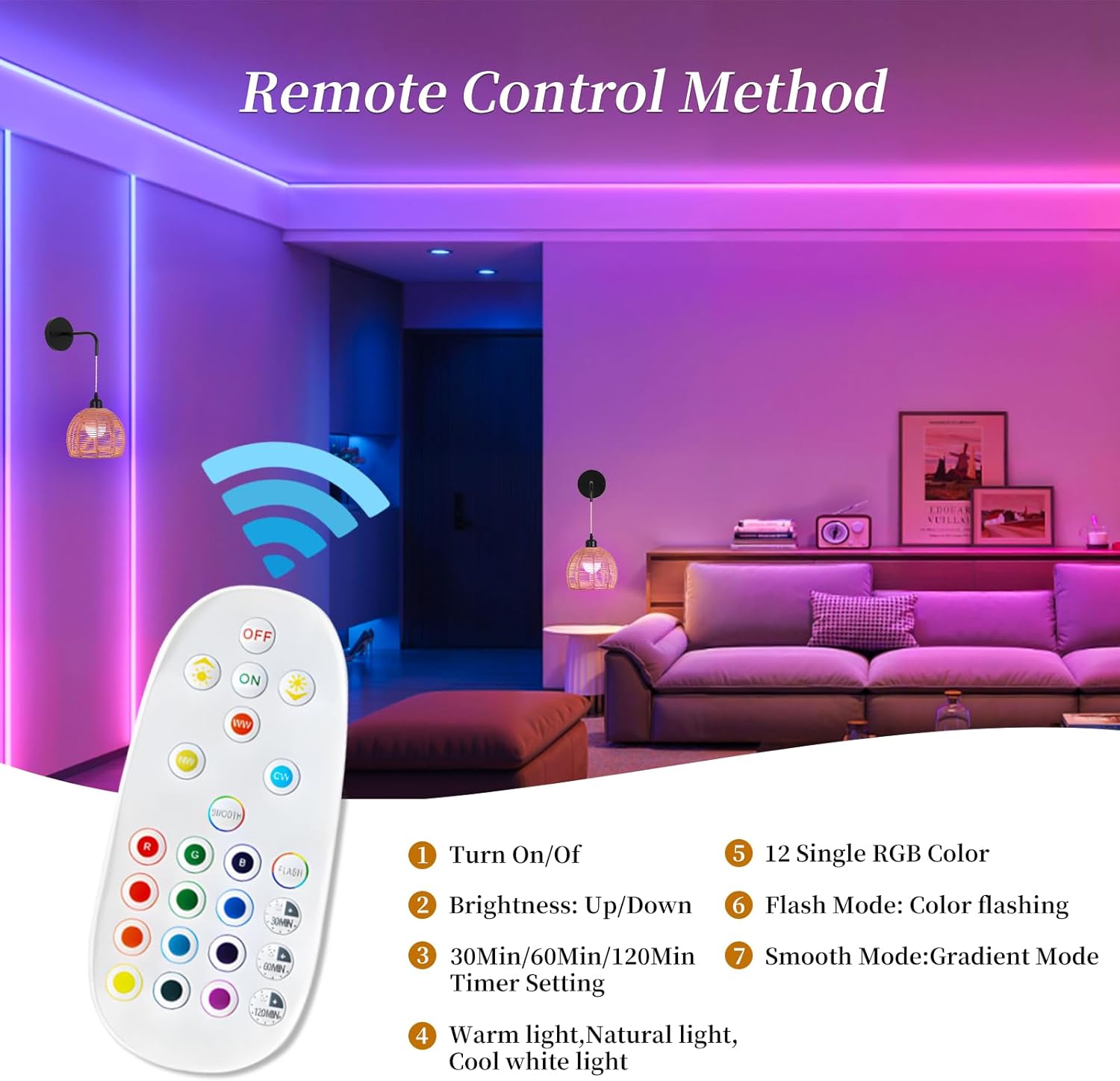 Boho Wall Sconce with Remote,Rattan Battery Operated Wall Sconces Set of 2,15 Colors Dimmable Wireless Wall Light Indoor,Rechargeable Battery Wall lamp for Bedroom, Living Room, Entryway