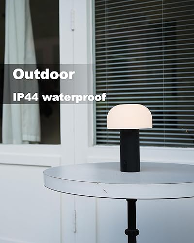 Miniatura 6 de Lámpara de Mesa Inalámbrica con Forma de Hongo, Lámpara de Ducha Impermeable, Lámpara de Mesa Recargable a Batería, Luz Nocturna Regulable al Tacto