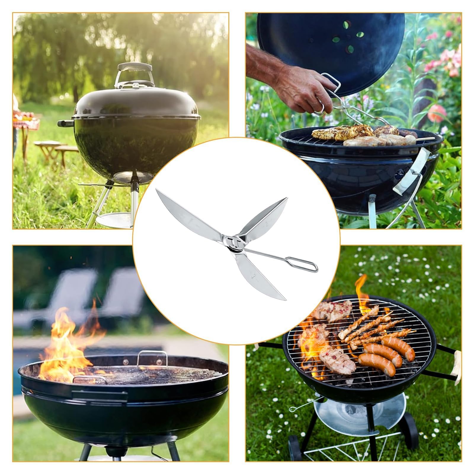 Kit di pulizia One-Touch 22-1/2 pollici per Weber, pezzi di ricambio per griglia sferico Weber da 57 cm, resistente al calore e design robusto, compatibile con Weber 7444, per