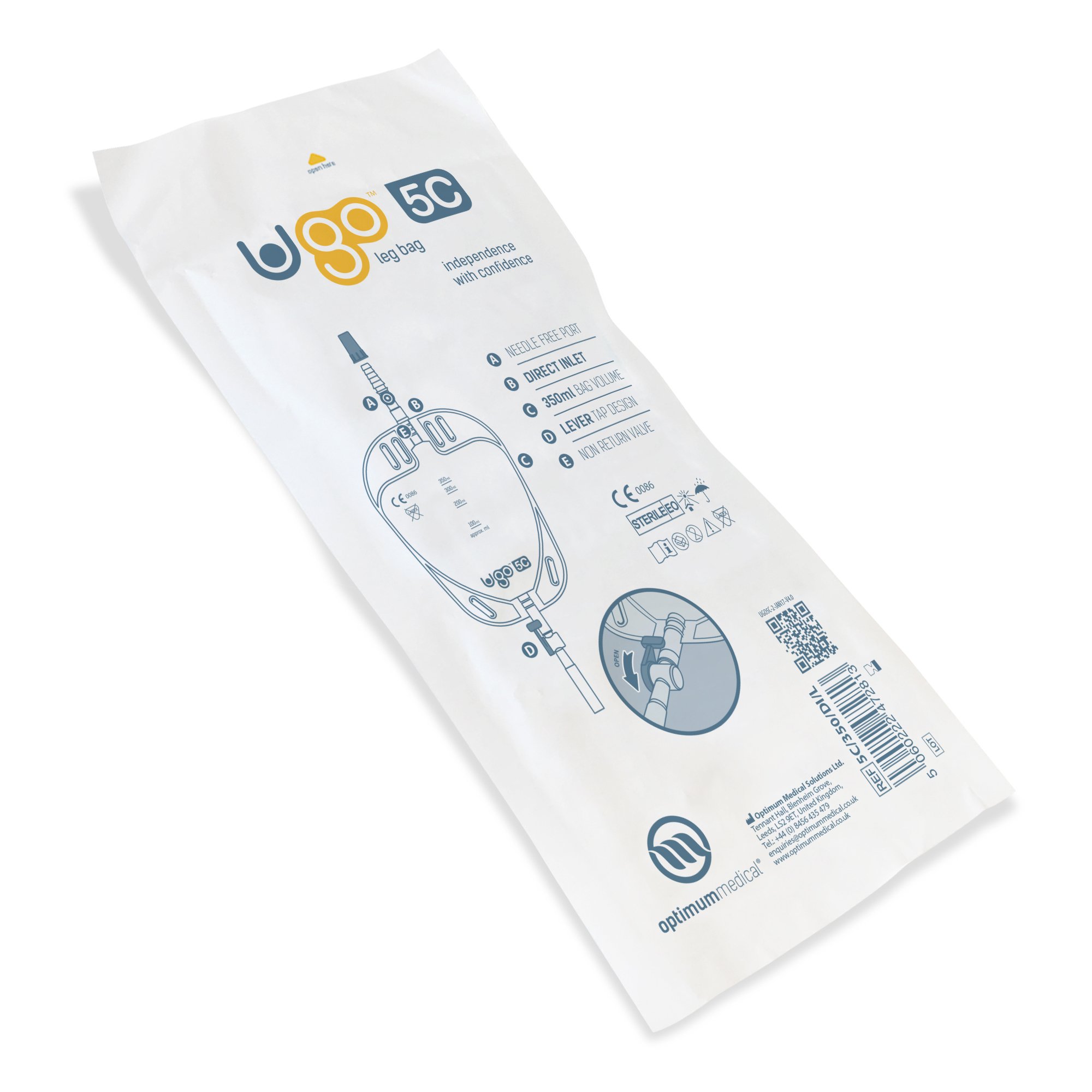 Ugo Leg Bags Urine Drainage Bags/Catheter Leg Bags, T Tap or Lever