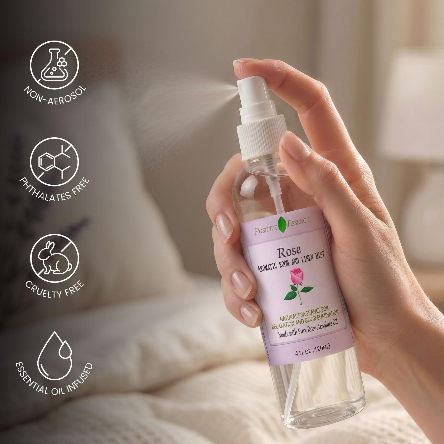 Possitive Essence - Pulverizador aromático para habitación y ropa de cama