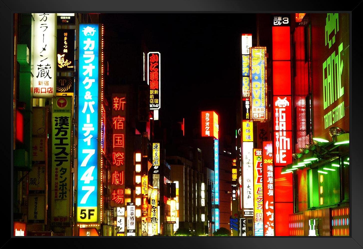 Amazon.co.jp: 東京新宿区のネオンサイン フォトアートプリント