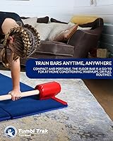 Vista 6 de Tumbl Trak Barra de gimnasia de entrenamiento de piso, 4 pies, color rojo
