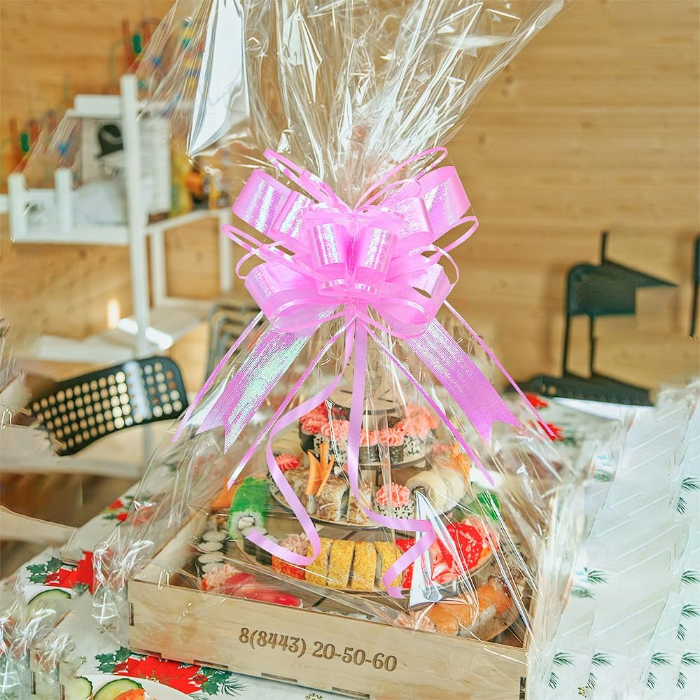 Big Bow for Present - Iridescent Pink Bows for Gift Wrapping, Gifts Baskets, Women, Party, Valentines Day, and More(6 inches, 10 PCS) - Image 2