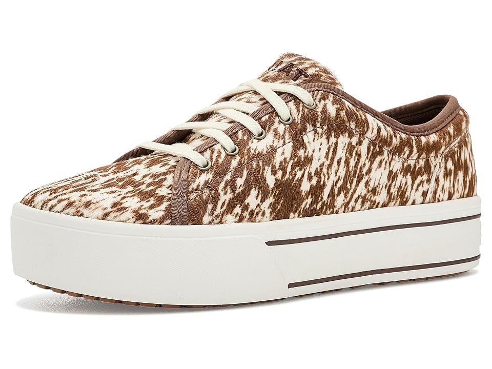 Ariat Skylar Shoes Women's Flat Shoes Speckled Cow Print: 9.5 C - Wide, Faux Leather In Multi