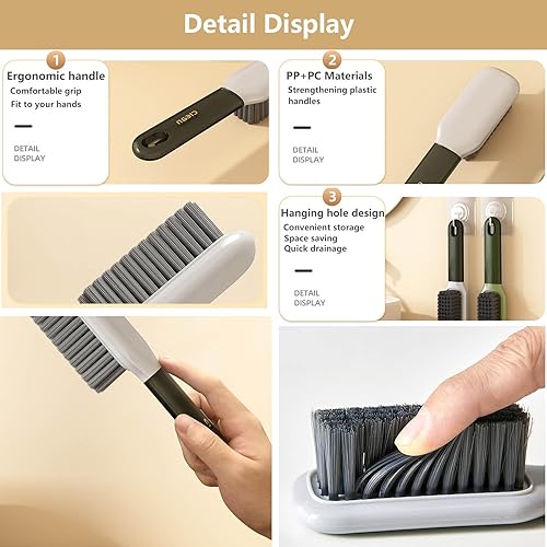 Miniatura 4 de Cepillo de manchas para ropa sucia, cepillo de limpieza para el hogar, cepillo para quitar manchas, cepillo de cerdas suaves, paquete de 2 cepillos