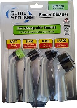 Chefs Choice Japan International Commerce Sonic Scrubber Brush Set for Kitchen & Home