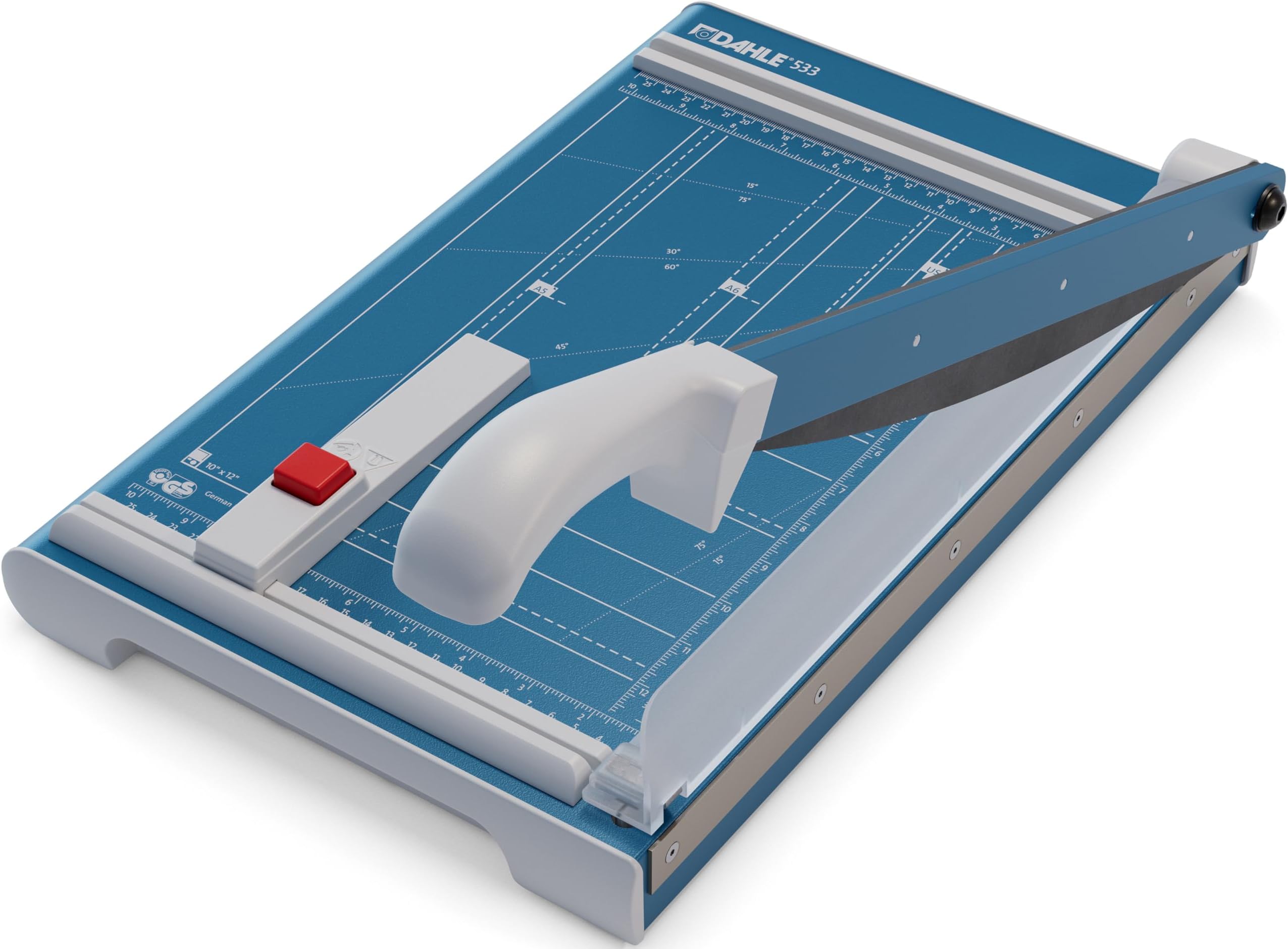 Dahle 533 Professional Guillotine Trimmer, 13" Cut Length, 15 Sheet Capacity, Self-Sharpening, Manual Clamp, German Engineered Paper Cutter | For paper, photos and business cards, ideal for hobby and creative projects, precise cuts, stable cutting table