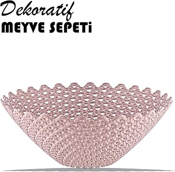 Dekoratif Meyve Sebze Sepeti Pembe Tek Ebat