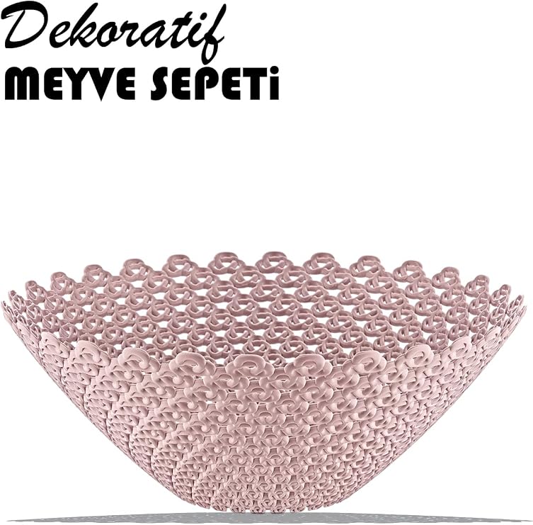 Dekoratif Meyve Sebze Sepeti Pembe Tek Ebat