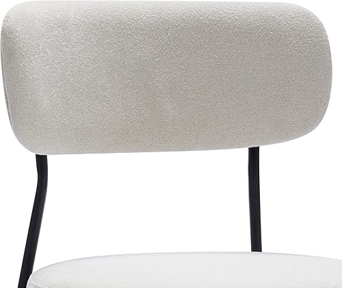 Miniatura 6 de DUHOME Silla de comedor de 2, sillas de comedor acolchadas sin brazos con patas de metal negro, silla auxiliar moderna con respaldo de mediados de