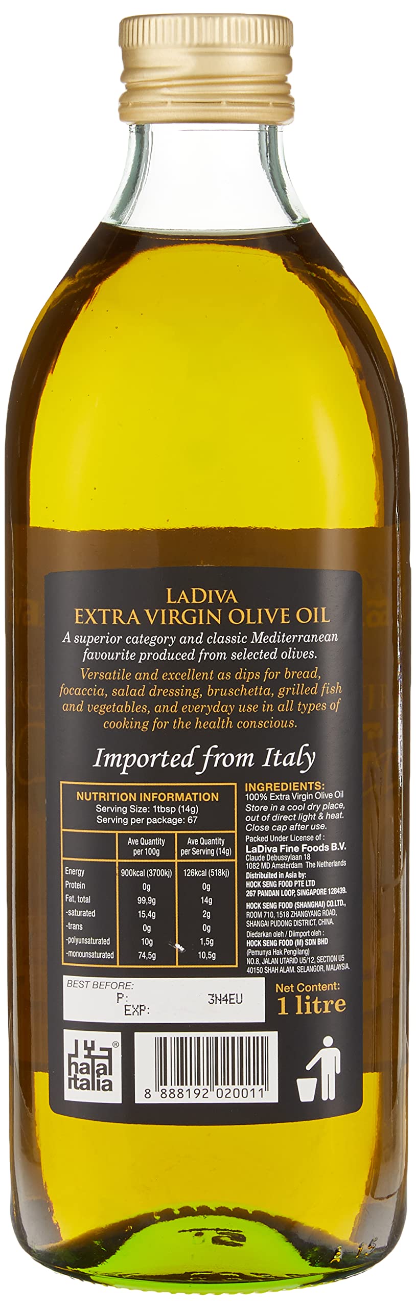 LaDiva Extra Virgin Olive Oil, 1L : Amazon.sg: Grocery