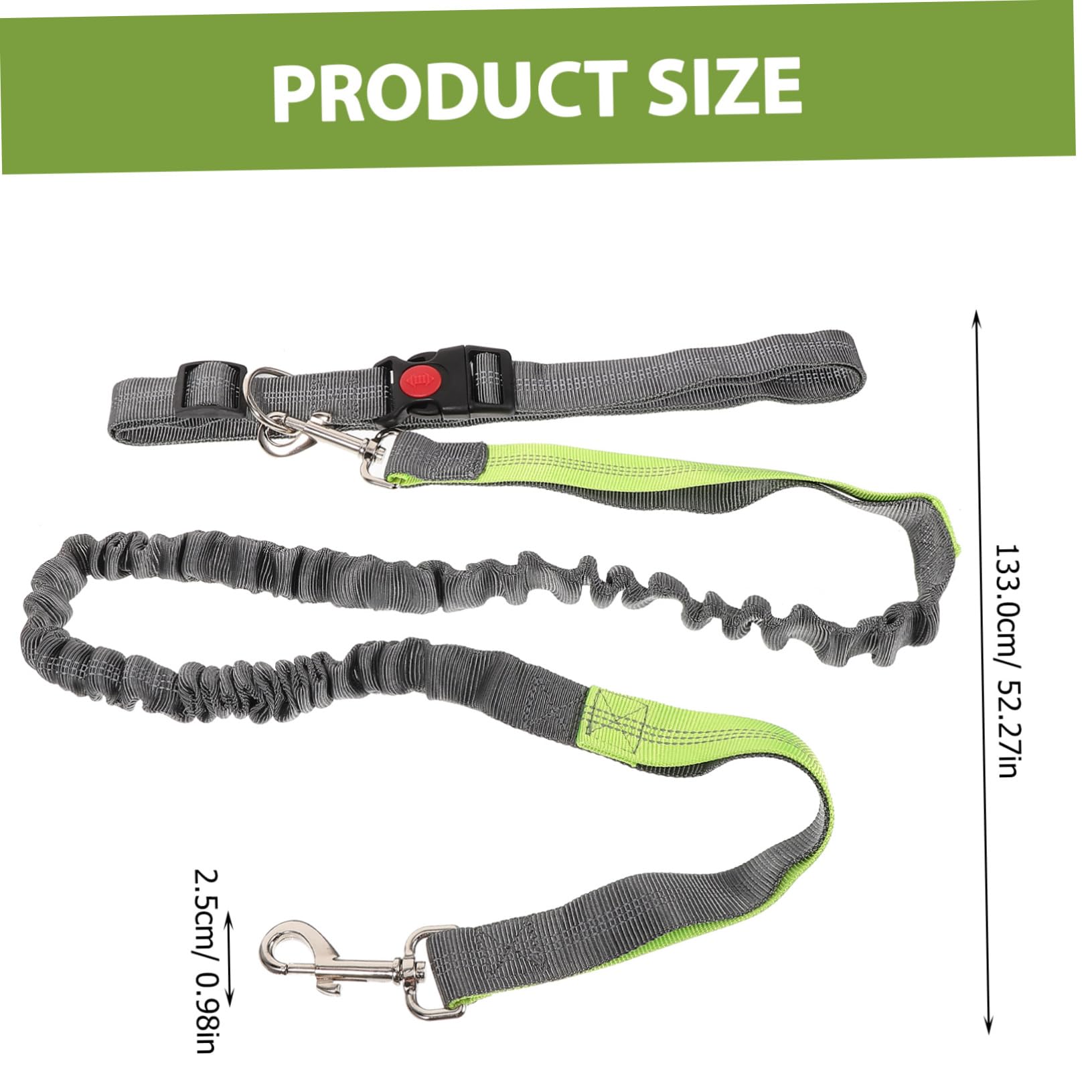 ibasenice Adjustable Dog Running Leash with Reflective Stitching Waist Leash for Hands Dog Walking and Jogging Comfortable Training Belt for Dogs Fluorescent