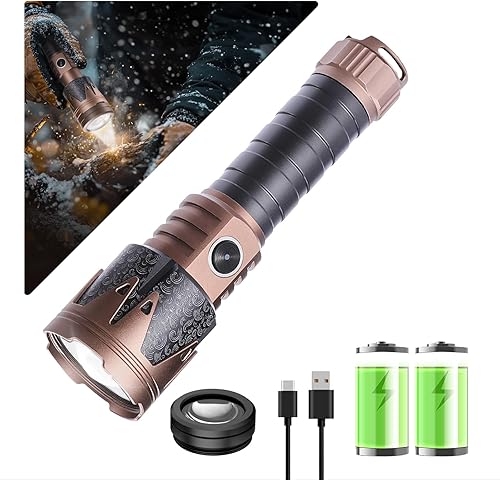 Miniatura 9 de SKYFIRE Linternas recargables de lúmenes altos con lente de ignición, 4000 mini linterna táctica brillante de bolsillo con 6 modos impermeable con