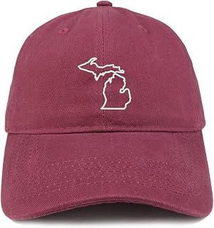 Michigan State Outline State Embroidered Cotton Dad Hat