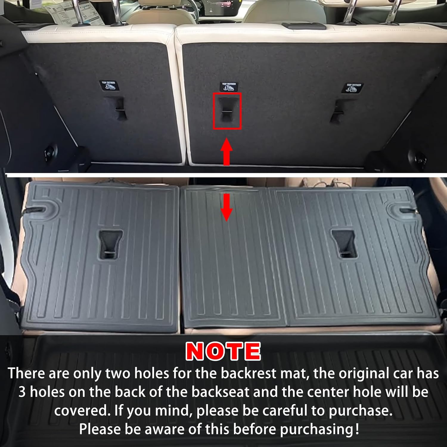 SMABEE Backrest Mats & Cargo Mat Fit for 2024-2026 Buick Encore GX All Weather TPE Trunk Mat Back Rest Pads Boot Pad Anti-Slip Interior Accessories (Cargo Mat Only Fit the Rear Deck in Upper Position)