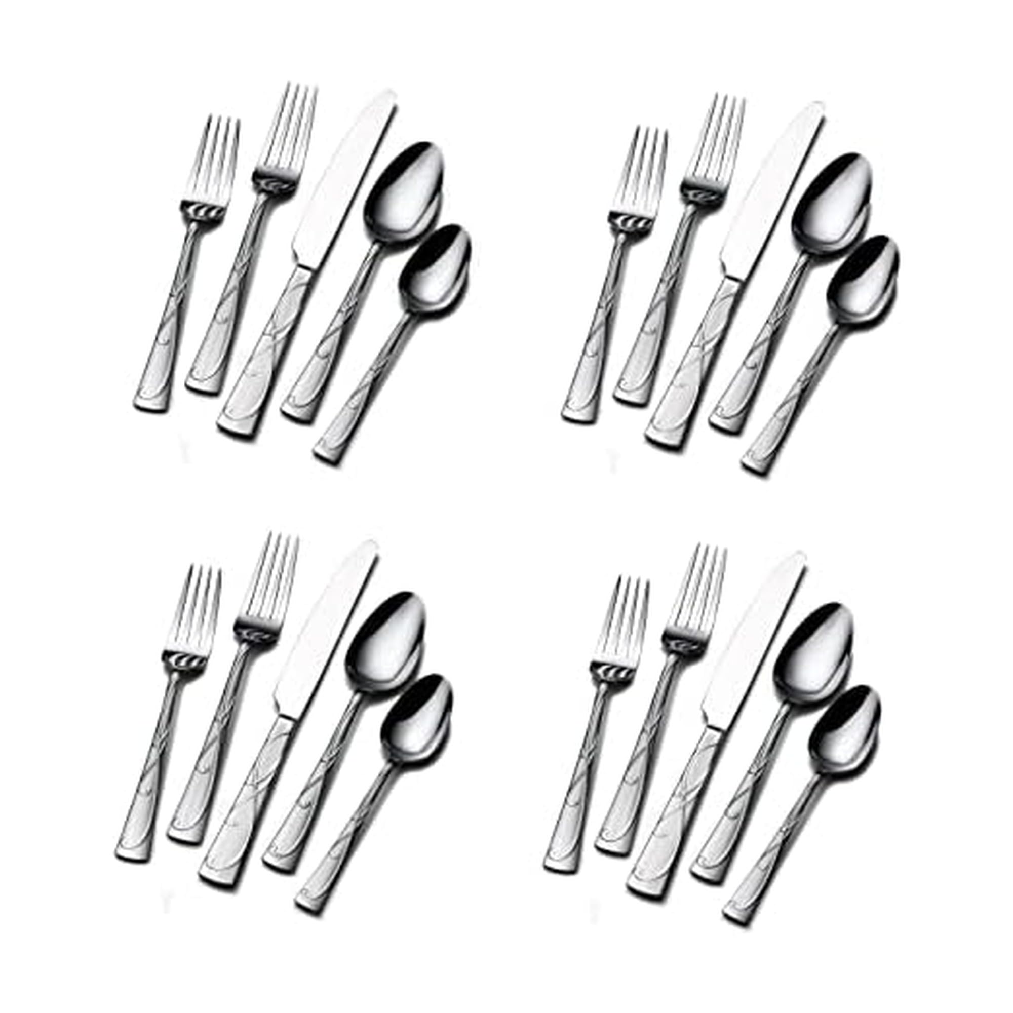 Gourmet Basics by Mikasa 5148975 Tropical 20-Piece Stainless Steel Flaware Set, Service for 4 — Amazon image 4