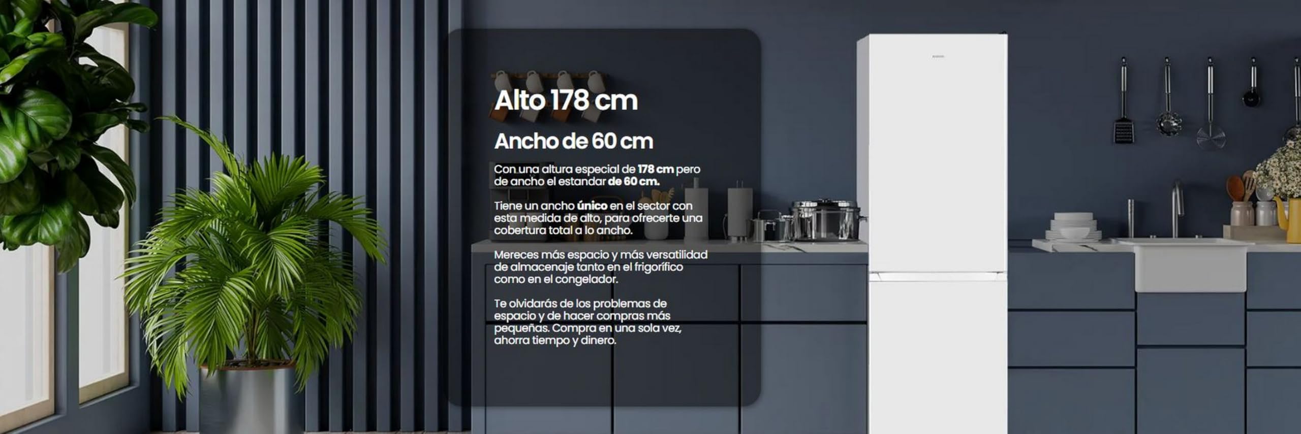 INFINITON Frigorifico Combi FGC-292C79WEO, 292 Litros, 179 cm de Altura, No Frost Total, Fast Cooling, E, Led Interior, Fresh Zone, Ancho 60 cm
