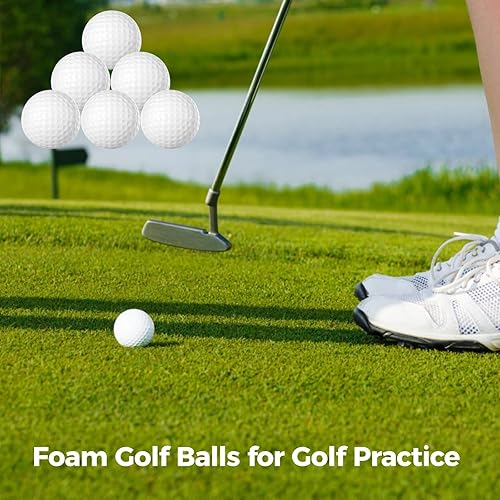 Miniatura 3 de 80 pelotas de golf de práctica de espuma  Pelotas de golf suaves de espuma sintética para entrenamiento en interiores y exteriores, color blanco de