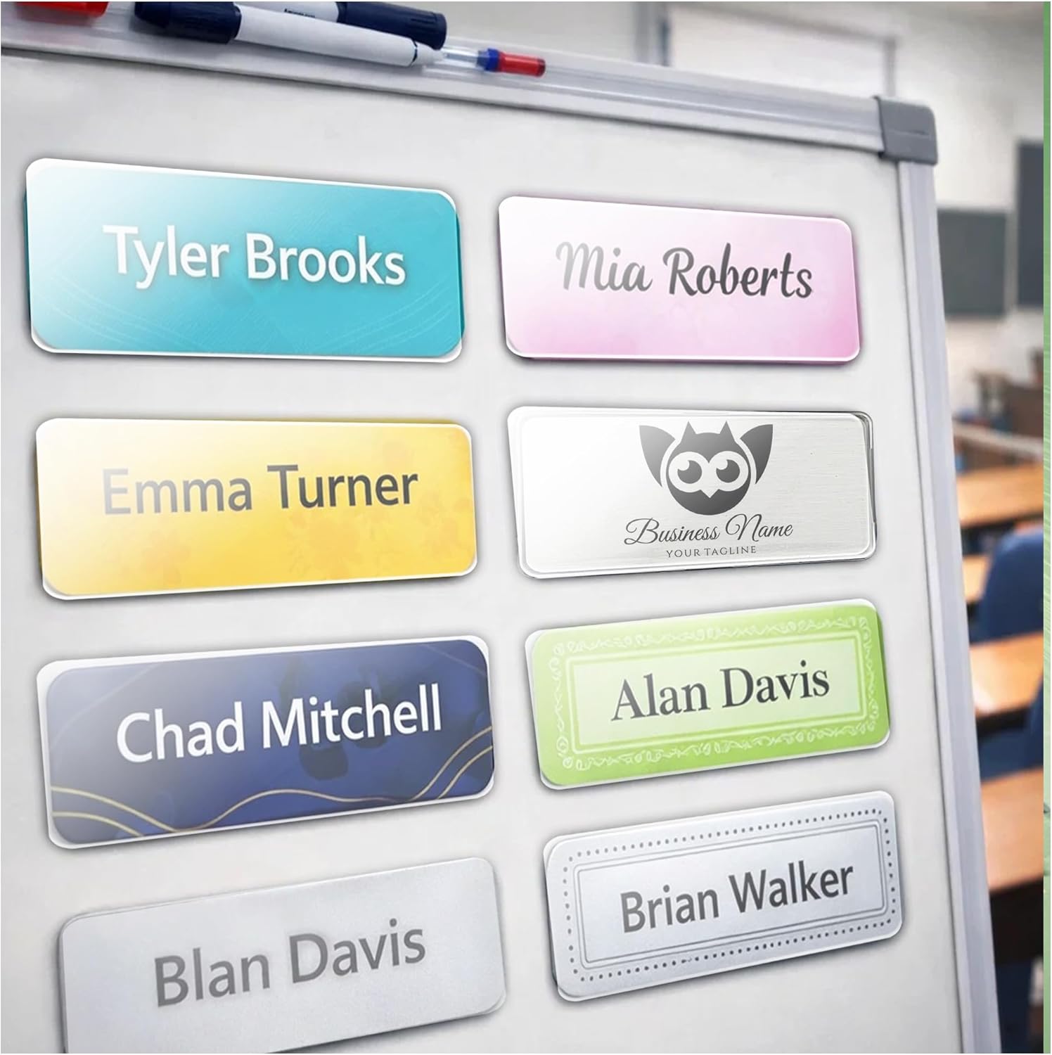 CiLoN Magnetic Name Badge with Clear Acrylic Cover. DIY Customizable 1.5" x 3" Round Corners. Reusable Magnetic Name Tags for Hotels, Restaurants, Schools, Stores & Teams. (10, Silver, Big: 1.5" x 3") - Image 8