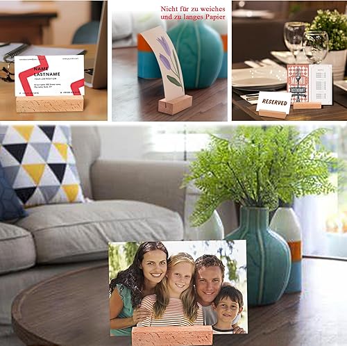 Miniatura 4 de Gipizi 16 soportes de madera para tarjetas de lugar, soporte para tarjetas de fotos de madera para bodas, banquetes y fiestas, soporte de números de