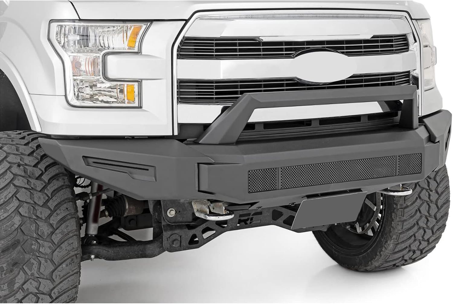 Black Horse Armour II Heavy Duty Modular Front Bumper Modular Matte Black Compatible with 2015-2017 Ford F-150-AFB-F116
