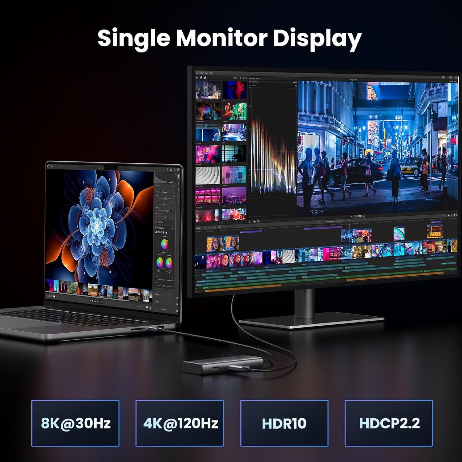 UGREEN Docking Station, Revodok 206 USB C Hub (6-in-1) with Dual 4K@60Hz, Single 8K@30Hz, 100W Power Delivery, 3X 5Gbps USB Data Ports, USB-C Dock for Thinkpad, HP, Dell Laptops and More