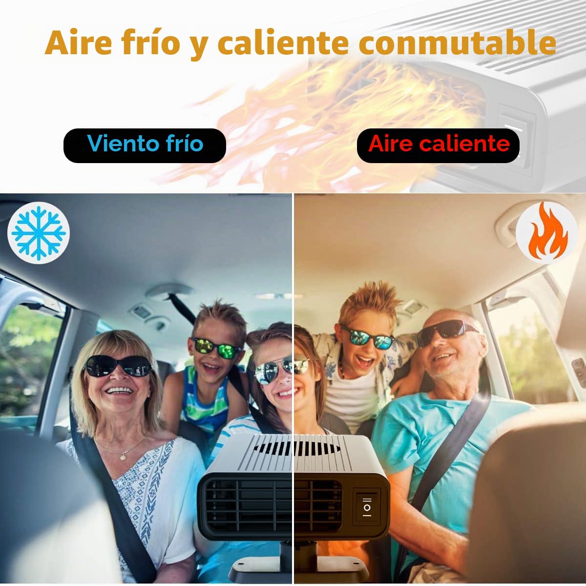 Showvigor Calentador de Coche, Calefactor Coche en Dos con Función de Refrigeración y Calefacción, Calefactor para Coche 12v Que se Puede Insertar en el Encendedor de Cigarrillos de para Automóviles