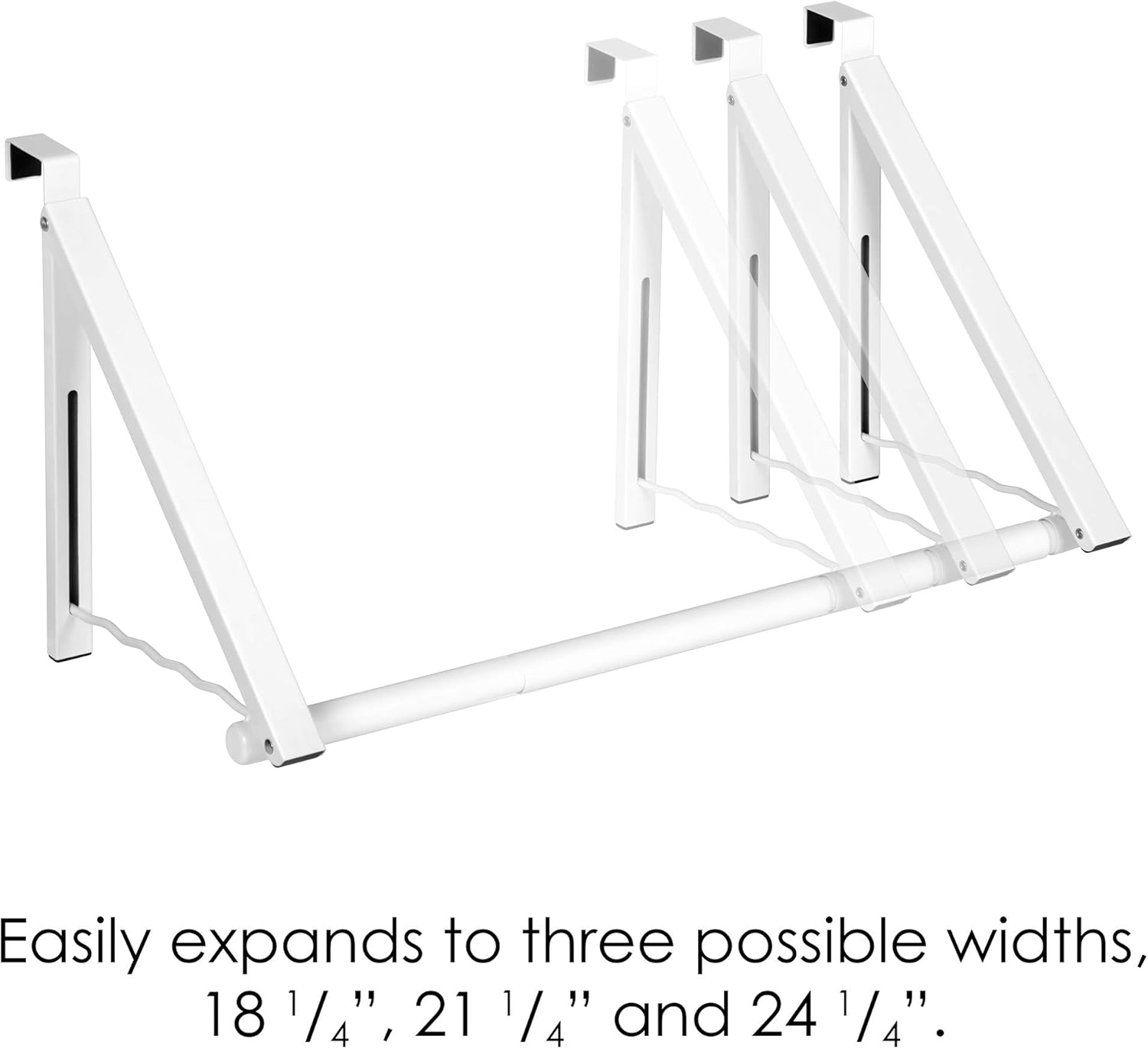 White Foldable Over-the-Door Hanging Rack with Hooks
