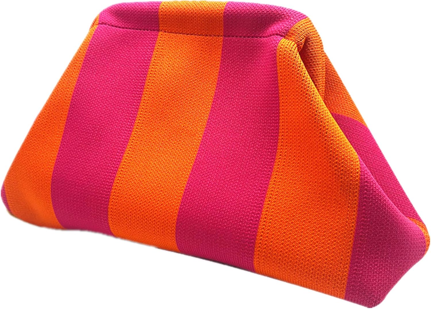 DIHKLCIO Clutch Purses for Women 2026 Summer Beach Woven Crochet Bag Dumpling Striped Ruched Cloud Purse Evening Handbag