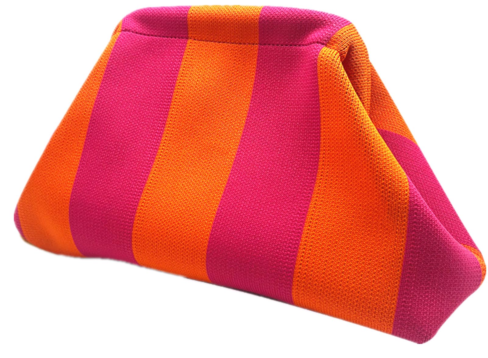 DIHKLCIO Clutch Purses for Women 2025 Summer Beach Woven Crochet Bag Dumpling Striped Ruched Cloud Purse Evening Handbag