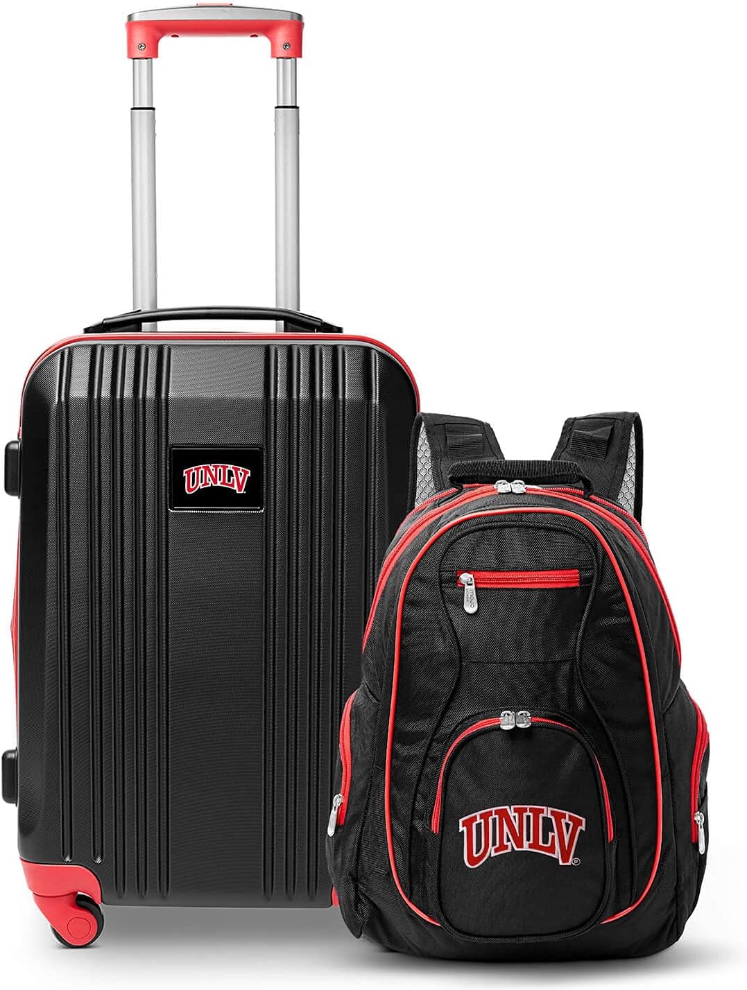 Denco University of Nevada, Las Vegas Rebels 2-Piece Luggage Set, Includes 21-inch Two-Tone Hardcase Spinner and 19" Laptop Backpack