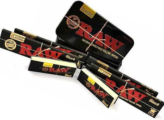 RAW Black Gift Set - RAW Black Tin with Papers and Tips