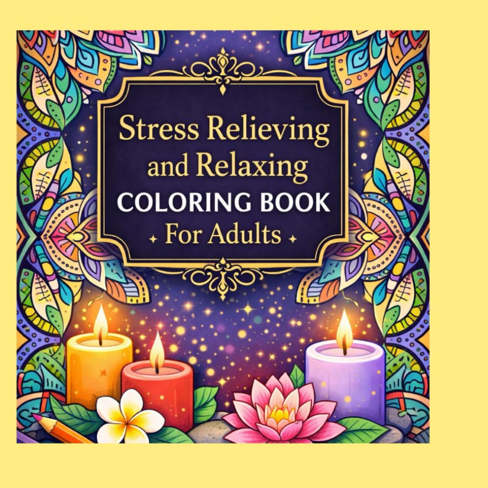 Stress relieving and Relaxing coloring book for Adults