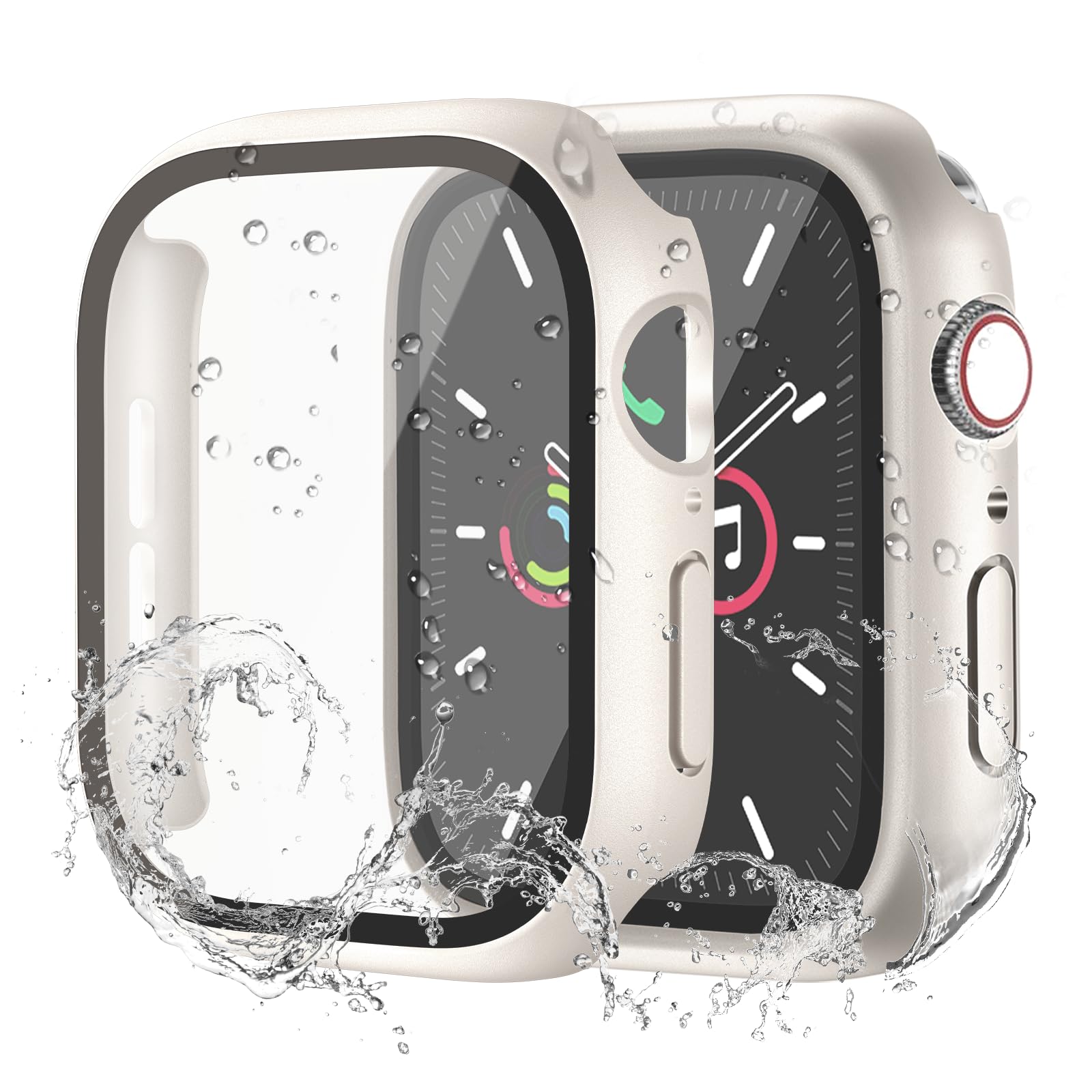 Waterproof Case for Apple Watch Series SE2 SE 6 5 4 40mm, Built-in Screen Protector with Tempered Glass [Touch Sensitive] Cover for iWatch S6/S5/S4/SE 40mm, Starlight-picture-22