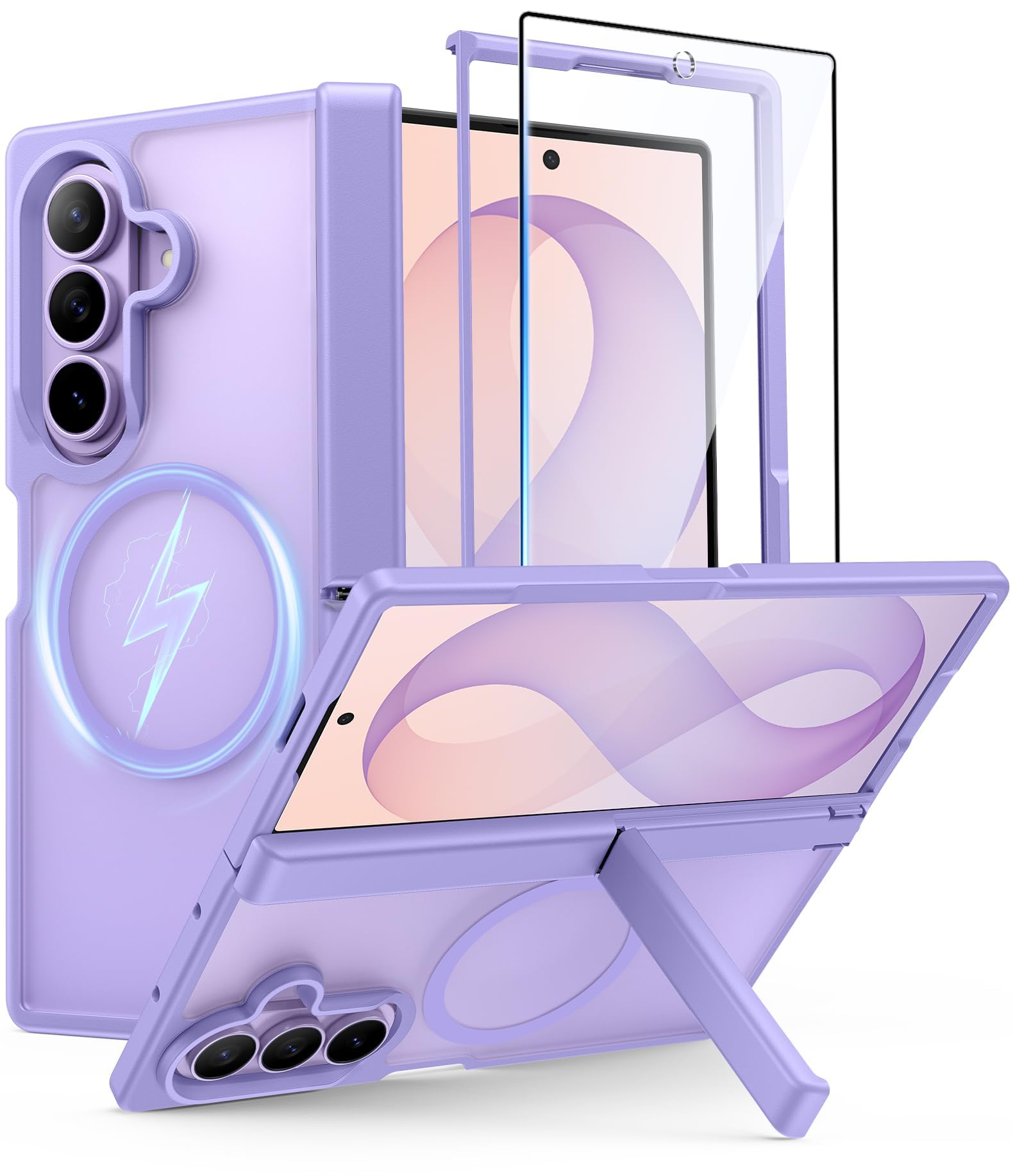 FNTCASE for Z Fold 8 Ultra/Z Fold 7 Case: with Kickstand Hinge Protection