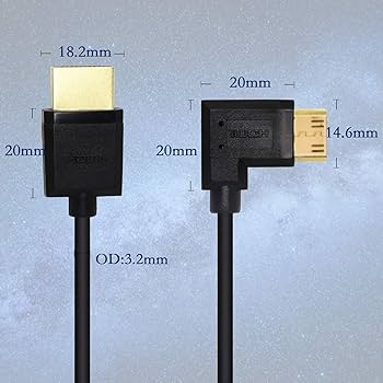 Amazon.com: 15CM Mini HDMI to HDMI Short Cable, 90 Degree
